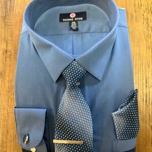 Blue Dress Shirt with Tie